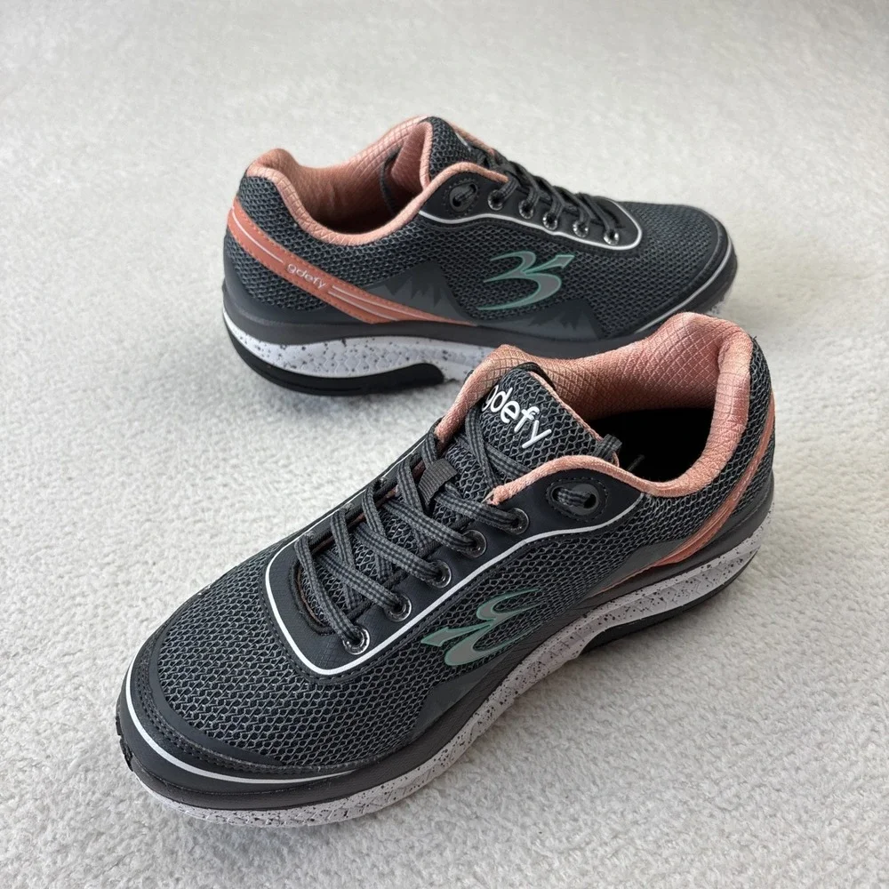 G-DEFY Womens 'Mighty Walk' Shoes Size 9 Gray/Pink Sneakers Comfort Athletic